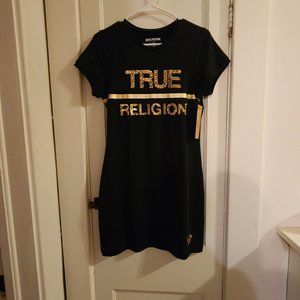 Black and gold true religion dress